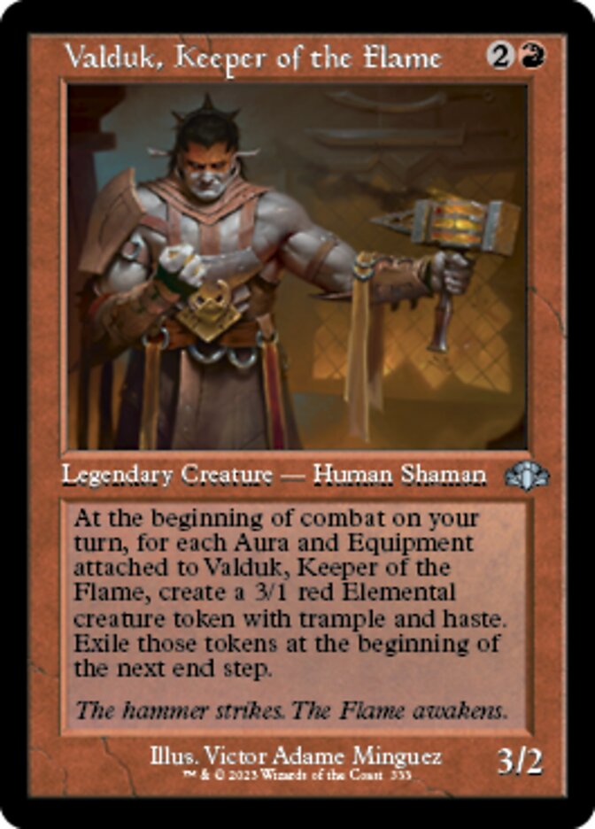 Valduk, Keeper of the Flame (Retro) [Dominaria Remastered] | Lots Moore NSW