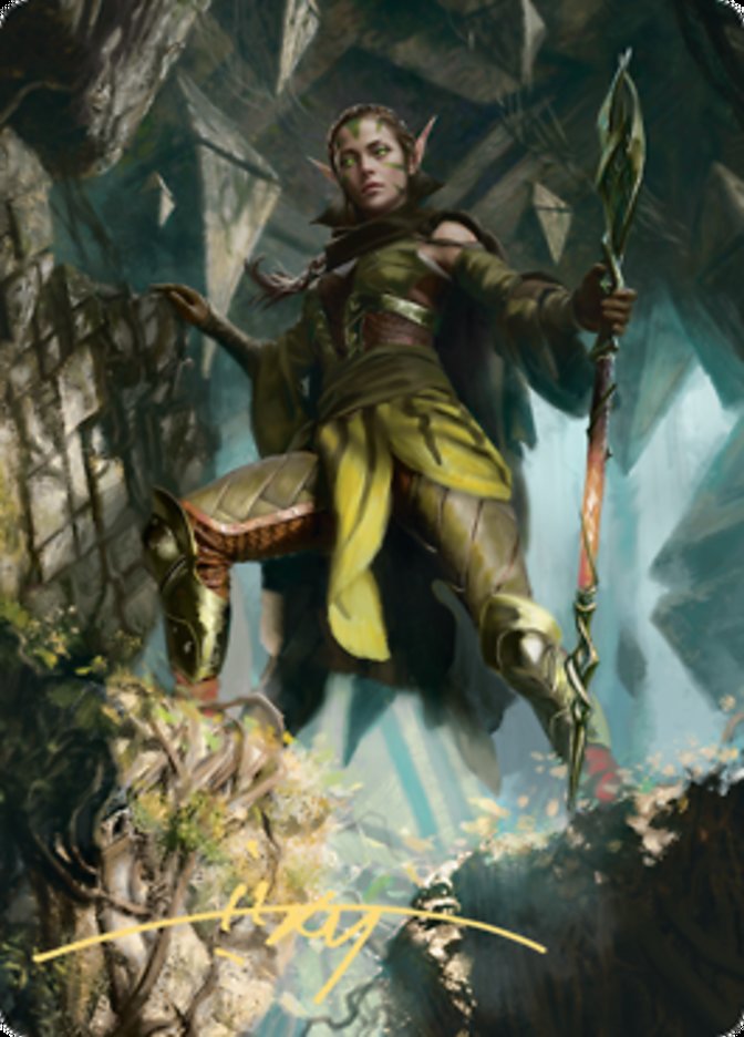 Nissa of Shadowed Boughs 1 Art Card (Gold-Stamped Signature) [Zendikar Rising Art Series] | Lots Moore NSW