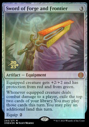 Sword of Forge and Frontier [Phyrexia: All Will Be One Prerelease Promos] | Lots Moore NSW