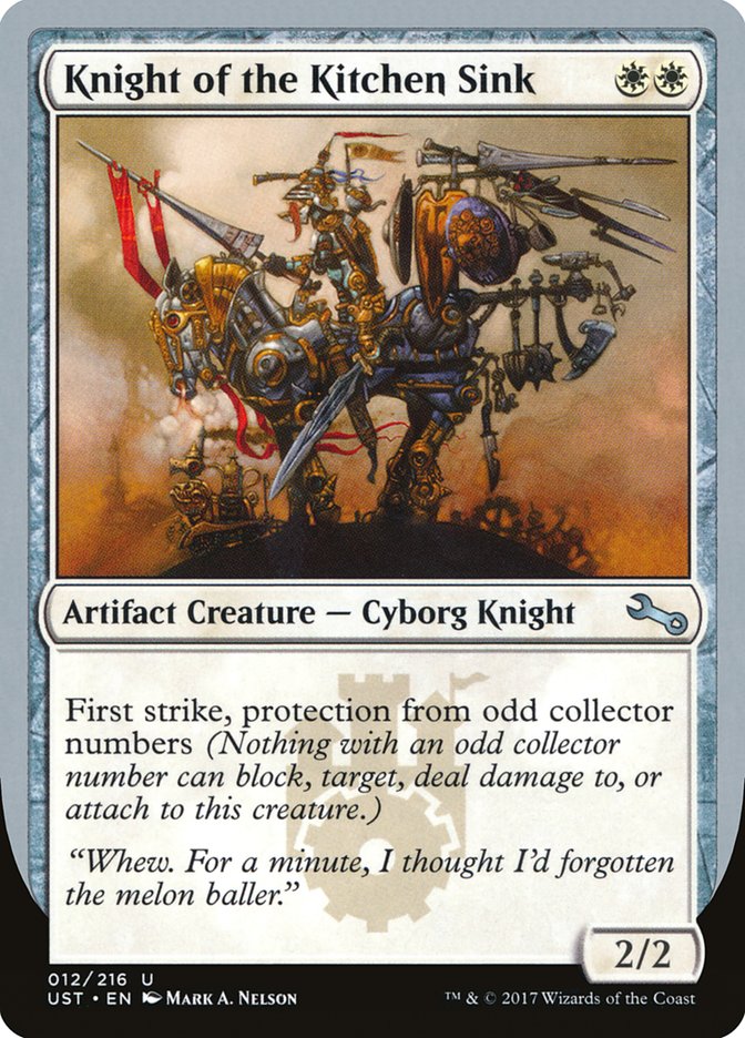 Knight of the Kitchen Sink ("protection from odd collector numbers") [Unstable] | Lots Moore NSW