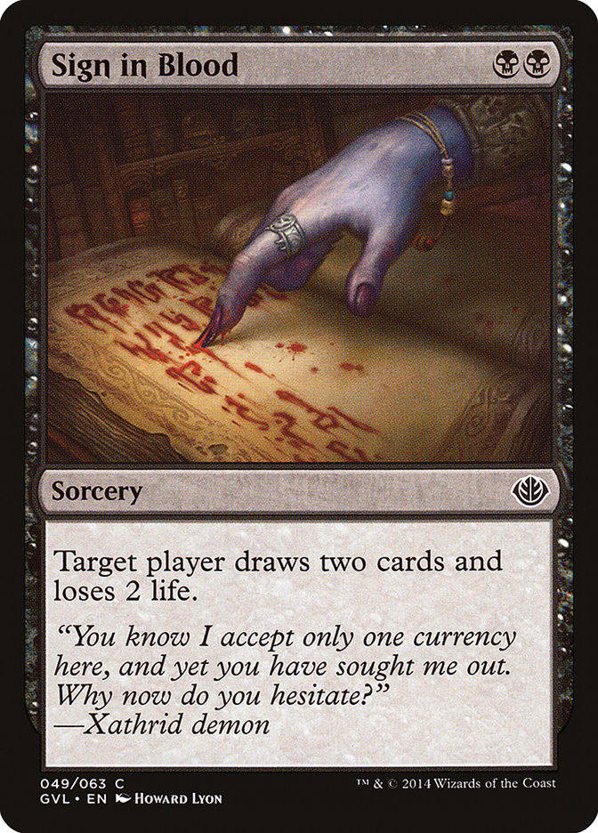 Sign in Blood (Garruk vs. Liliana) [Duel Decks Anthology] | Lots Moore NSW