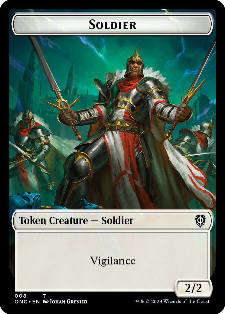 Soldier (008) // Angel Double-Sided Token [Phyrexia: All Will Be One Commander Tokens] | Lots Moore NSW