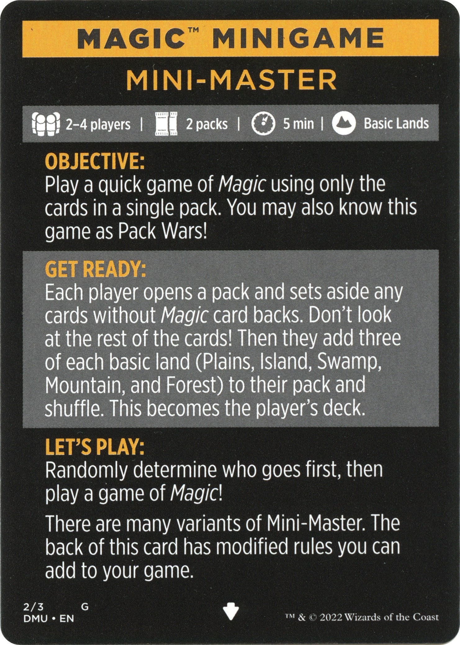 Mini-Master (Magic Minigame) [Dominaria United Minigame] | Lots Moore NSW
