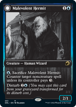 Malevolent Hermit // Benevolent Geist [Innistrad: Double Feature] | Lots Moore NSW