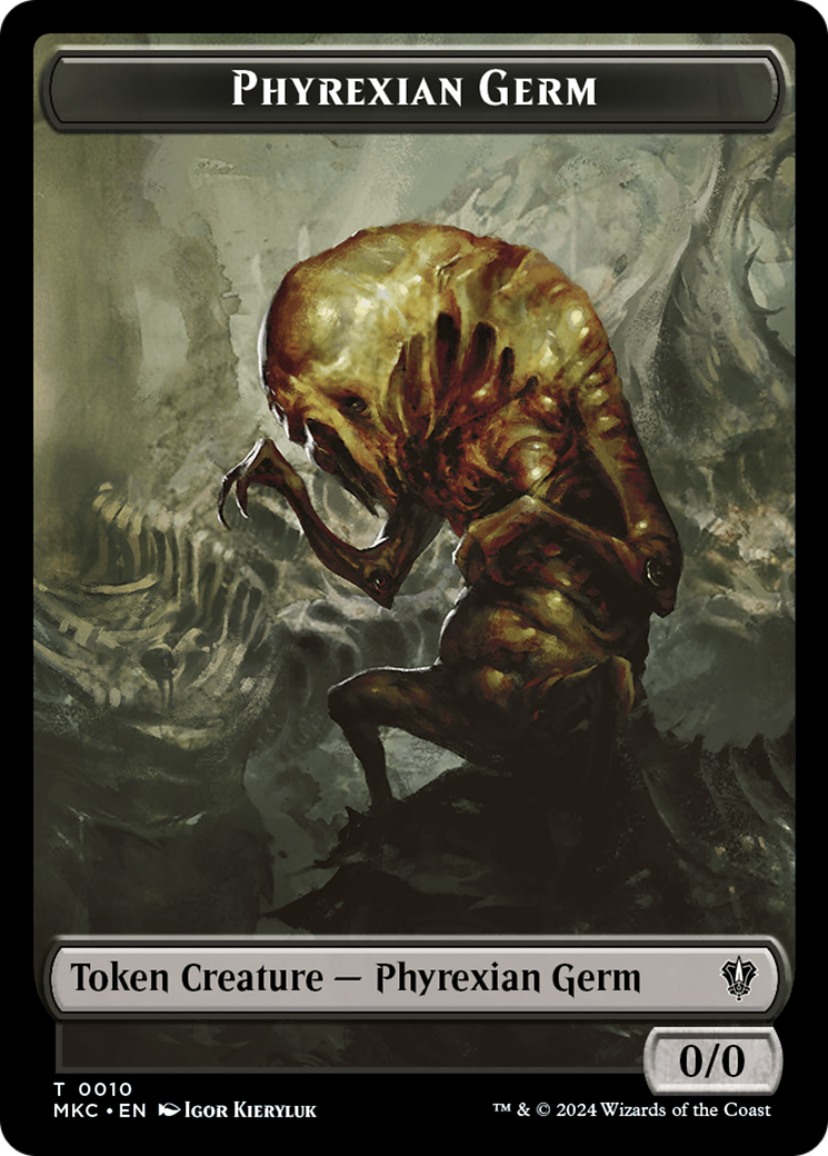 Spirit // Phyrexian Germ Double-Sided Token [Murders at Karlov Manor Commander Tokens] | Lots Moore NSW