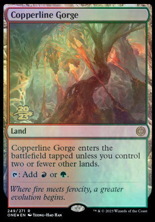 Copperline Gorge [Phyrexia: All Will Be One Prerelease Promos] | Lots Moore NSW