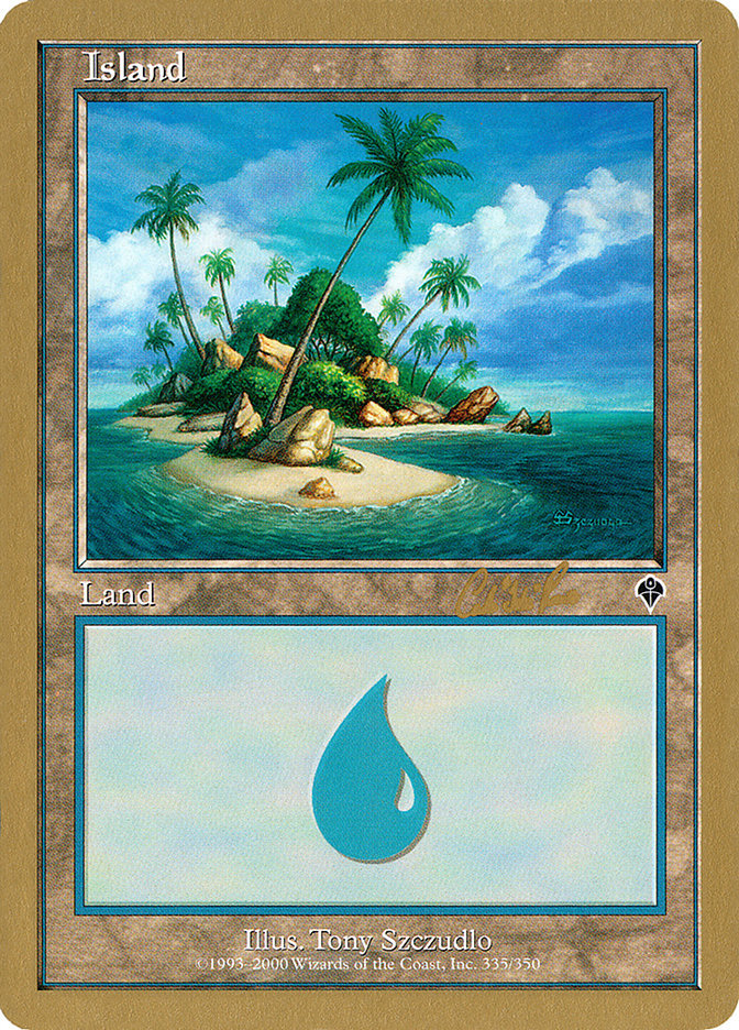 Island (cr335a) (Carlos Romao) [World Championship Decks 2002] | Lots Moore NSW