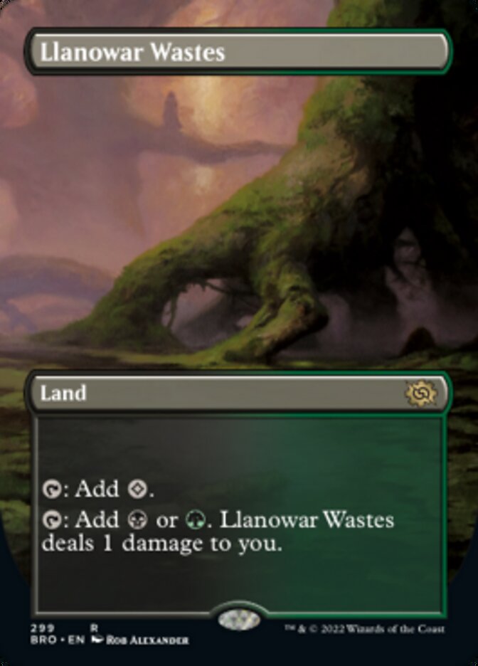 Llanowar Wastes (Borderless Alternate Art) [The Brothers' War] | Lots Moore NSW