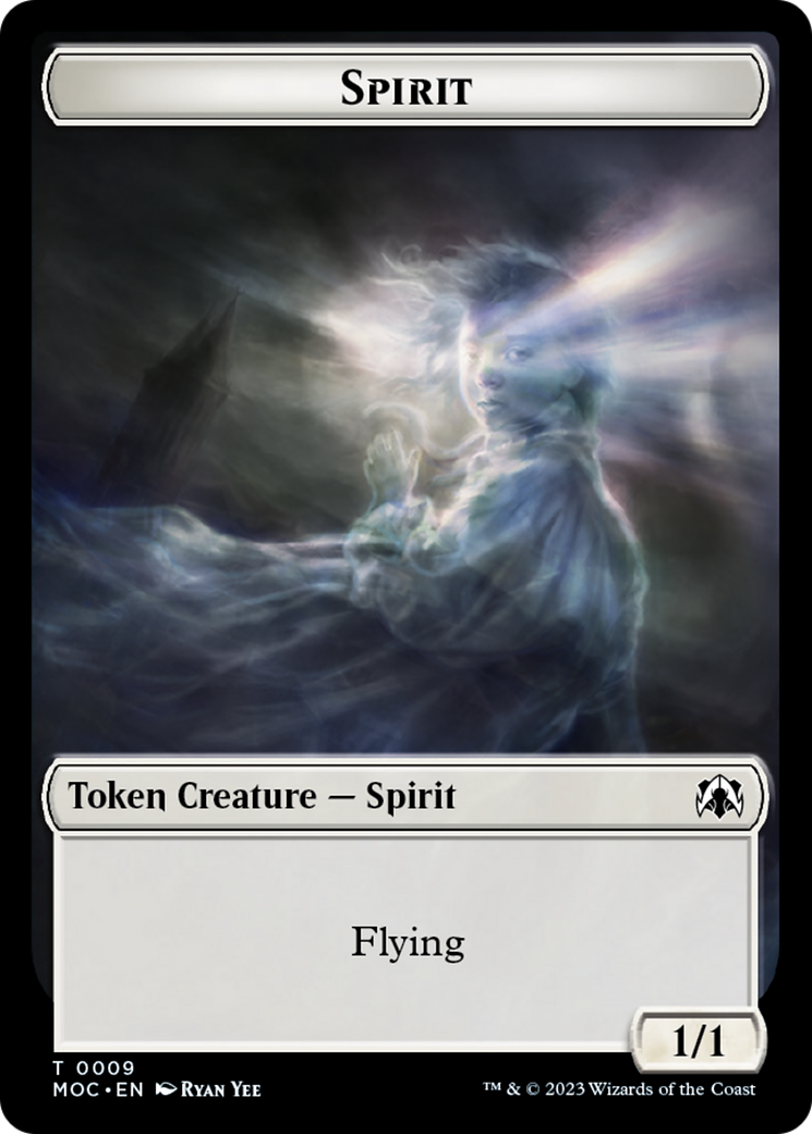 Spirit (9) // Treasure Double-Sided Token [March of the Machine Commander Tokens] | Lots Moore NSW