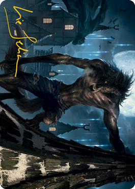 Stalking Predator Art Card (Gold-Stamped Signature) [Innistrad: Midnight Hunt Art Series] | Lots Moore NSW