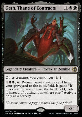 Geth, Thane of Contracts (Promo Pack) [Phyrexia: All Will Be One Promos] | Lots Moore NSW