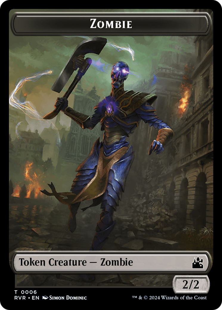 Elf Knight // Zombie Double-Sided Token [Ravnica Remastered Tokens] | Lots Moore NSW