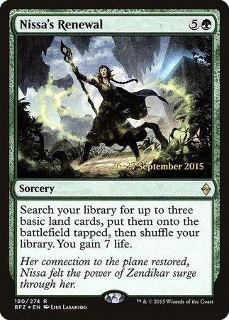 Nissa's Renewal [Battle for Zendikar Promos] | Lots Moore NSW