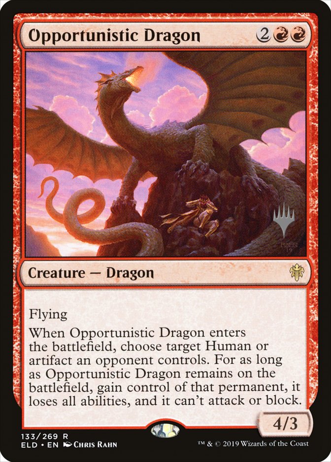 Opportunistic Dragon (Promo Pack) [Throne of Eldraine Promos] | Lots Moore NSW