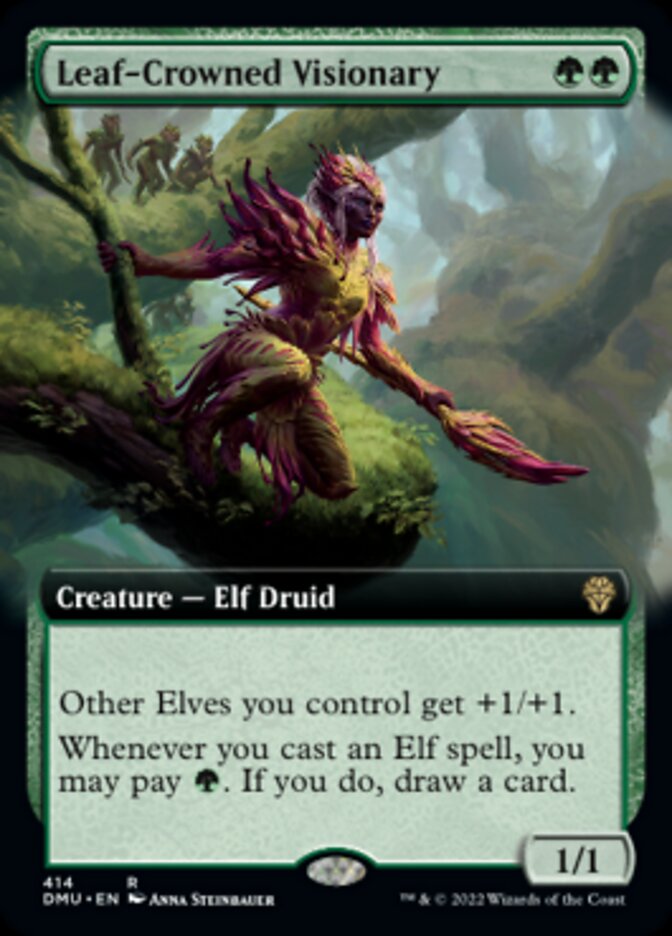 Leaf-Crowned Visionary (Extended Art) [Dominaria United] | Lots Moore NSW