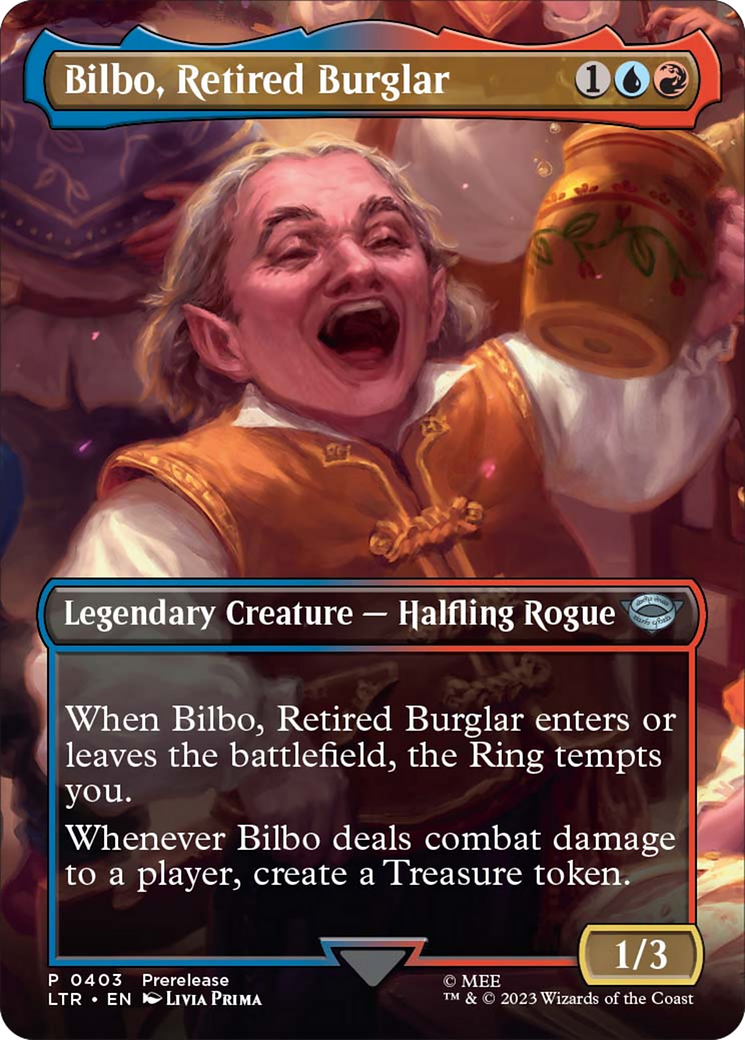Bilbo, Retired Burglar (Borderless Alternate Art) [The Lord of the Rings: Tales of Middle-Earth] | Lots Moore NSW