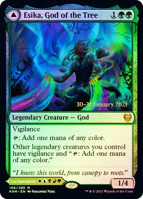 Esika, God of the Tree // The Prismatic Bridge  [Kaldheim Prerelease Promos] | Lots Moore NSW