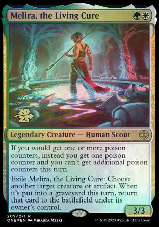 Melira, the Living Cure [Phyrexia: All Will Be One Prerelease Promos] | Lots Moore NSW