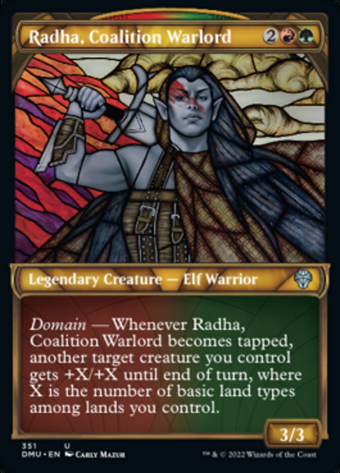 Radha, Coalition Warlord (Showcase Textured) [Dominaria United] | Lots Moore NSW