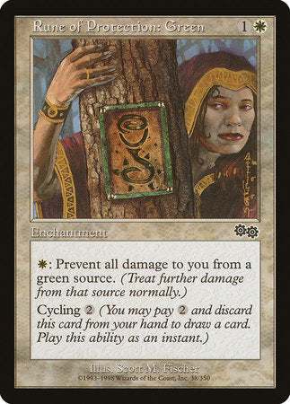 Rune of Protection: Green [Urza's Saga] | Lots Moore NSW