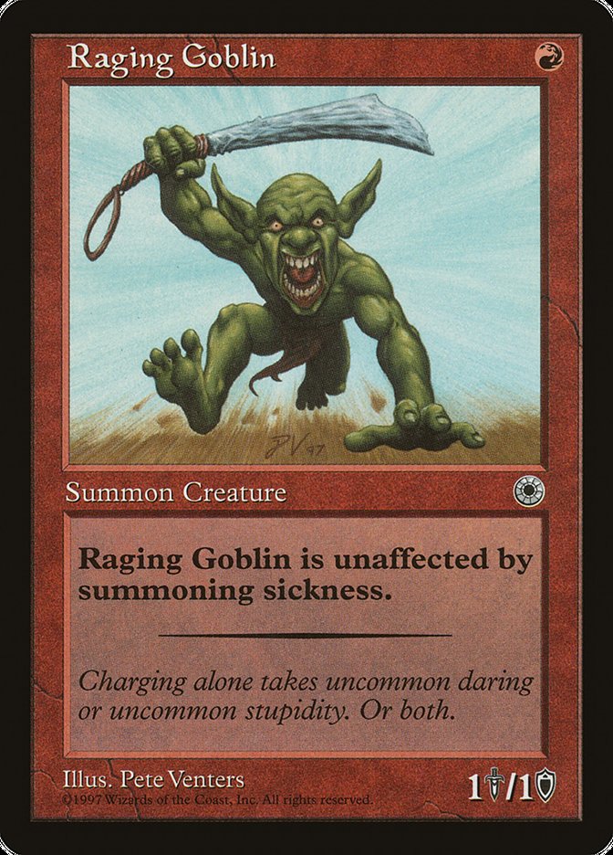 Raging Goblin (With Flavor Text) [Portal] | Lots Moore NSW