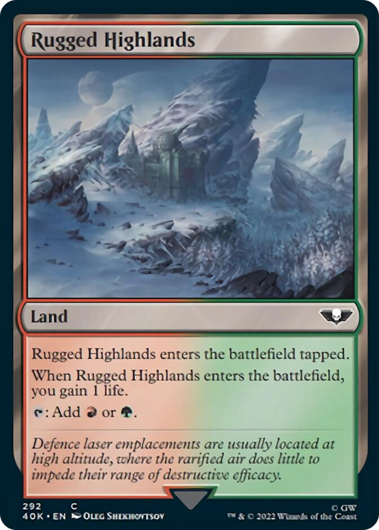 Rugged Highlands (Surge Foil) [Universes Beyond: Warhammer 40,000] | Lots Moore NSW