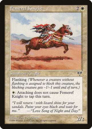 Femeref Knight [Mirage] | Lots Moore NSW