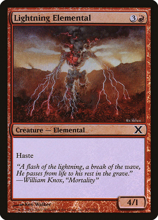 Lightning Elemental (Premium Foil) [Tenth Edition] | Lots Moore NSW