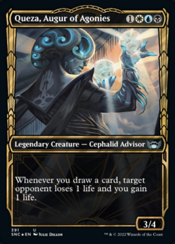 Queza, Augur of Agonies (Showcase Golden Age Gilded Foil) [Streets of New Capenna] | Lots Moore NSW