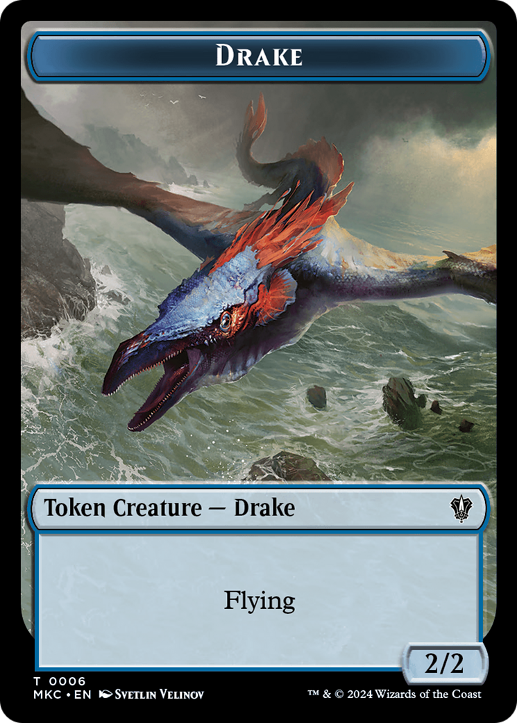 Drake // Cat Double-Sided Token [Murders at Karlov Manor Commander Tokens] | Lots Moore NSW