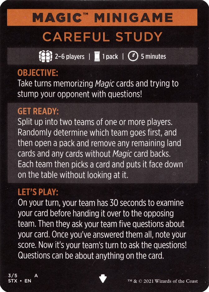 Careful Study (Magic Minigame) [Strixhaven: School of Mages Minigame] | Lots Moore NSW