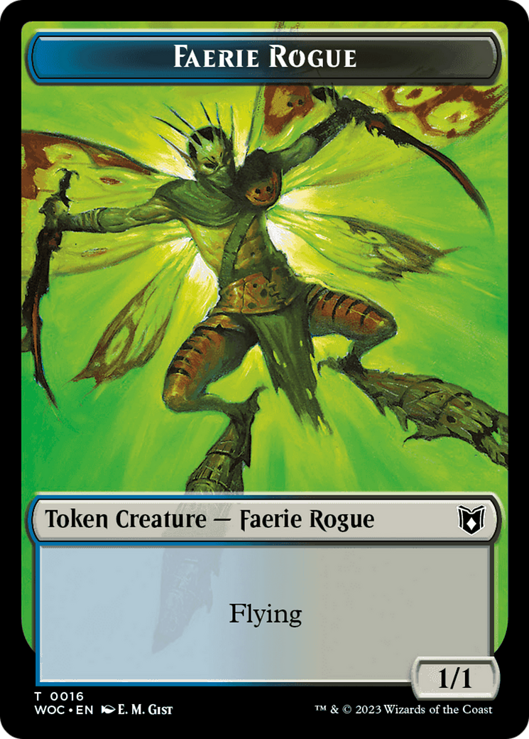 Faerie Rogue // Faerie (0016) Double-Sided Token [Wilds of Eldraine Commander Tokens] | Lots Moore NSW