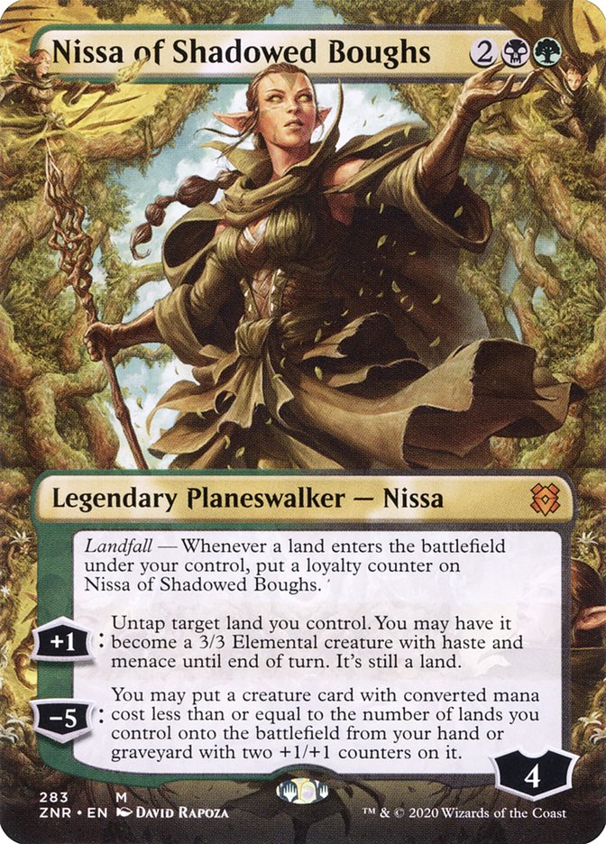 Nissa of Shadowed Boughs (Borderless) [Zendikar Rising] | Lots Moore NSW