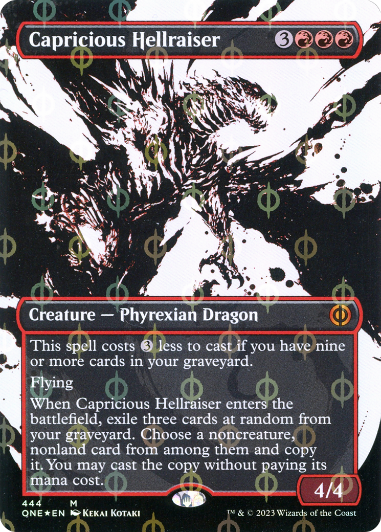 Capricious Hellraiser (Borderless Ichor Step-and-Compleat Foil) [Phyrexia: All Will Be One] | Lots Moore NSW