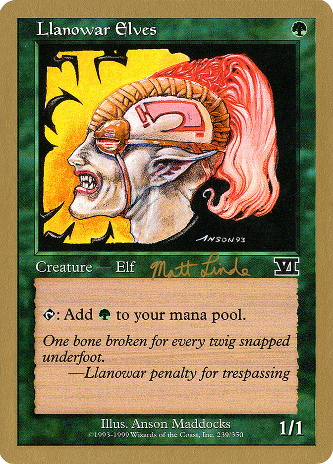 Llanowar Elves (Matt Linde) [World Championship Decks 1999] | Lots Moore NSW