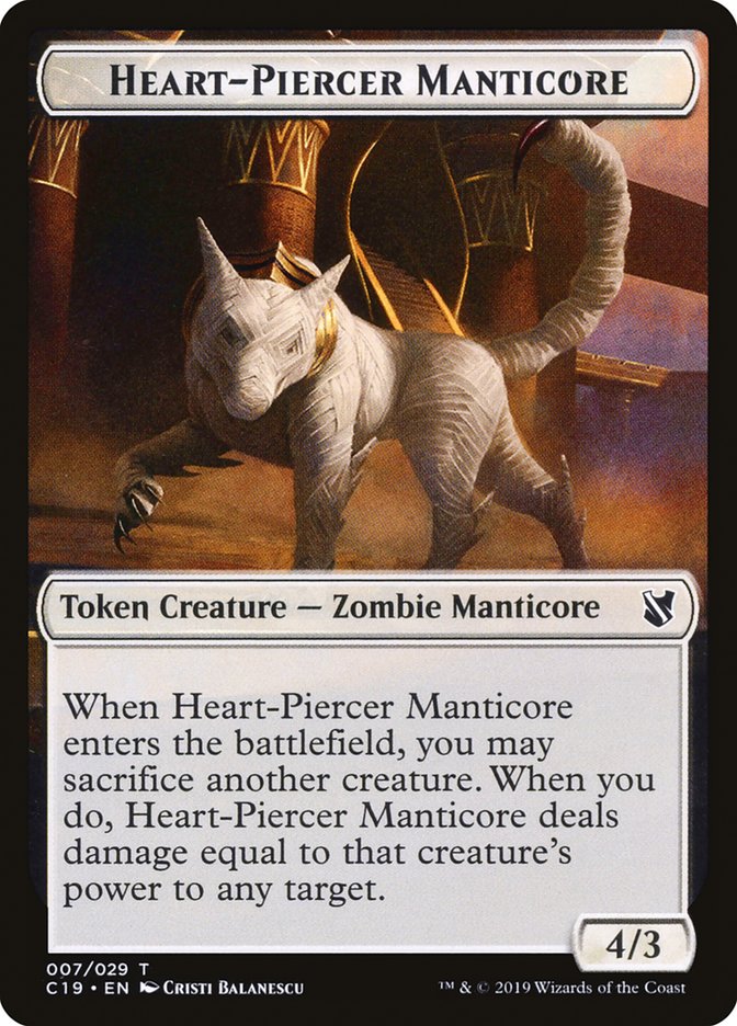 Heart-Piercer Manticore [Commander 2019 Tokens] | Lots Moore NSW