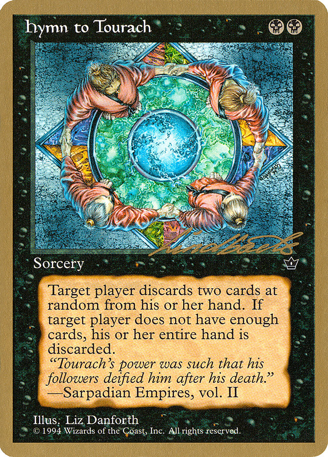 Hymn to Tourach (Circle) (Leon Lindback) [Pro Tour Collector Set] | Lots Moore NSW