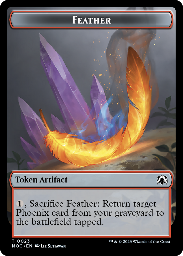 Feather // Servo Double-Sided Token [March of the Machine Commander Tokens] | Lots Moore NSW