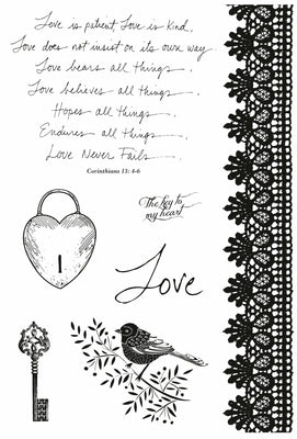 KC Key to my Heart Clear Stamps | Lots Moore NSW