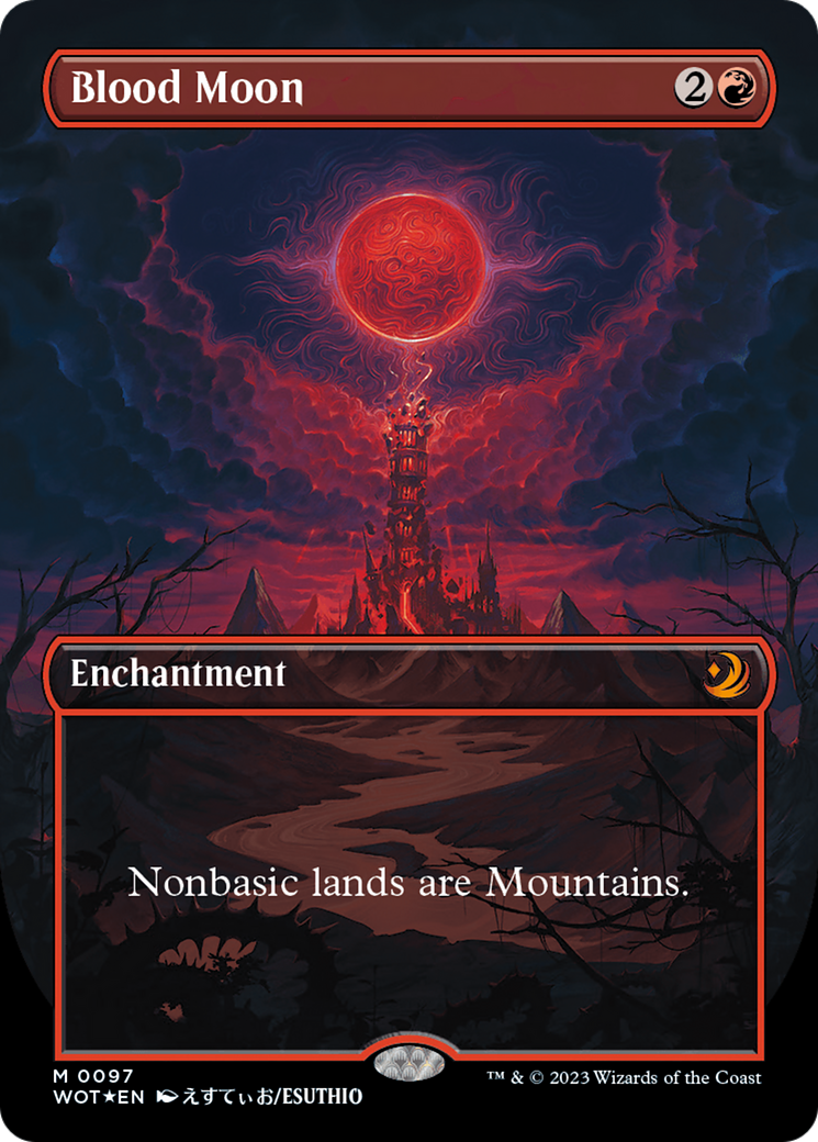 Blood Moon (Anime Borderless) (Confetti Foil) [Wilds of Eldraine: Enchanting Tales] | Lots Moore NSW