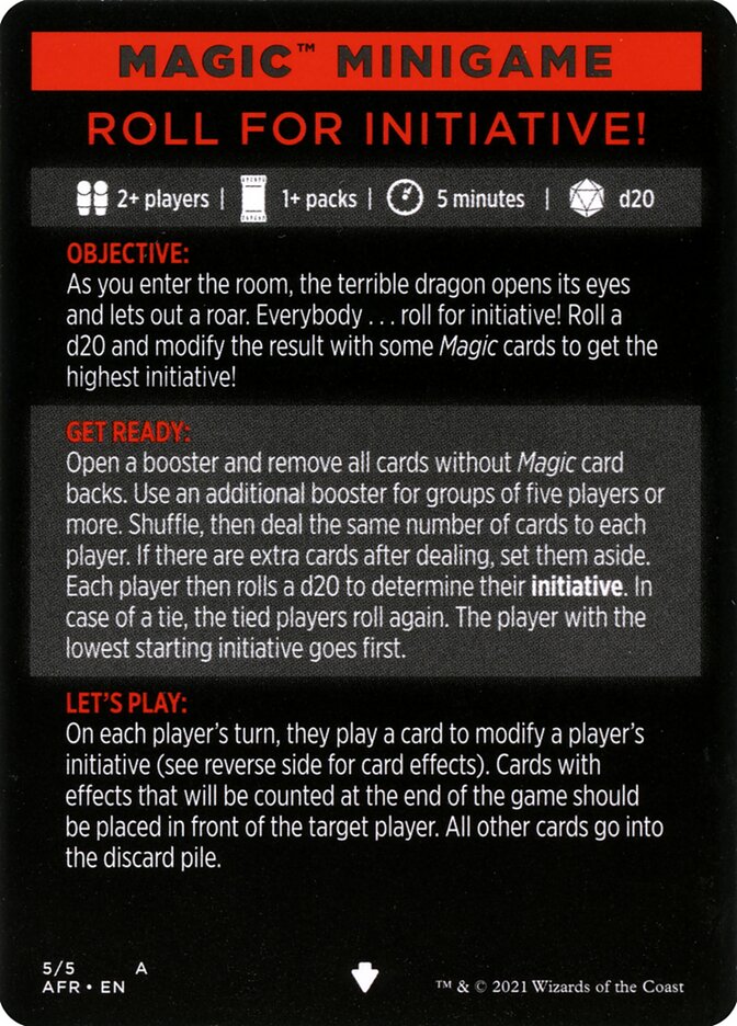 Roll for Initiative (Magic Minigame) [Dungeons & Dragons: Adventures in the Forgotten Realms Minigame] | Lots Moore NSW