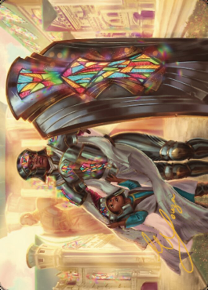 Guardian of New Benalia Art Card (Gold-Stamped Signature) [Dominaria United Art Series] | Lots Moore NSW