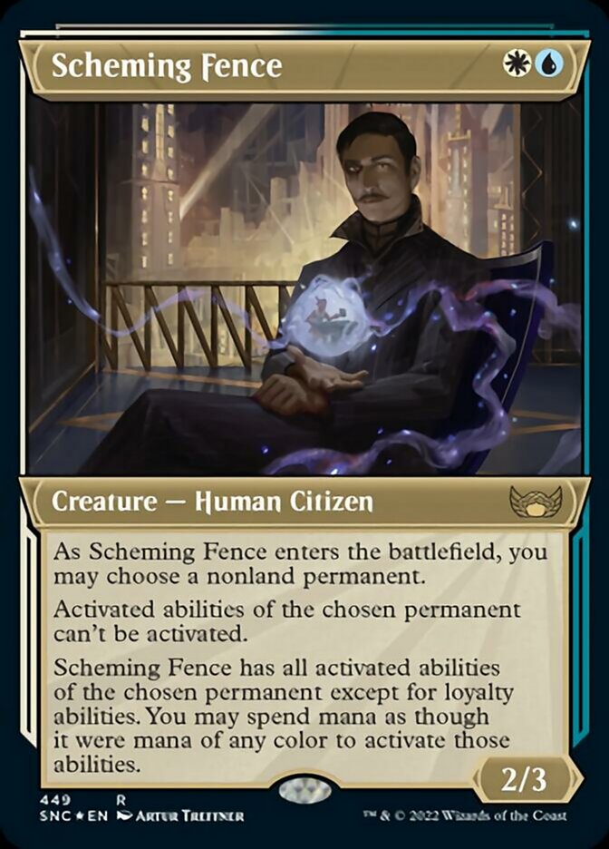 Scheming Fence (Showcase Art Deco Foil Etched) [Streets of New Capenna] | Lots Moore NSW