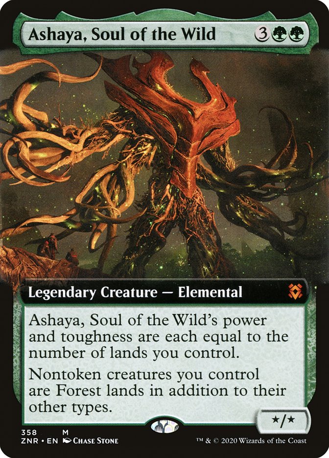 Ashaya, Soul of the Wild (Extended Art) [Zendikar Rising] | Lots Moore NSW