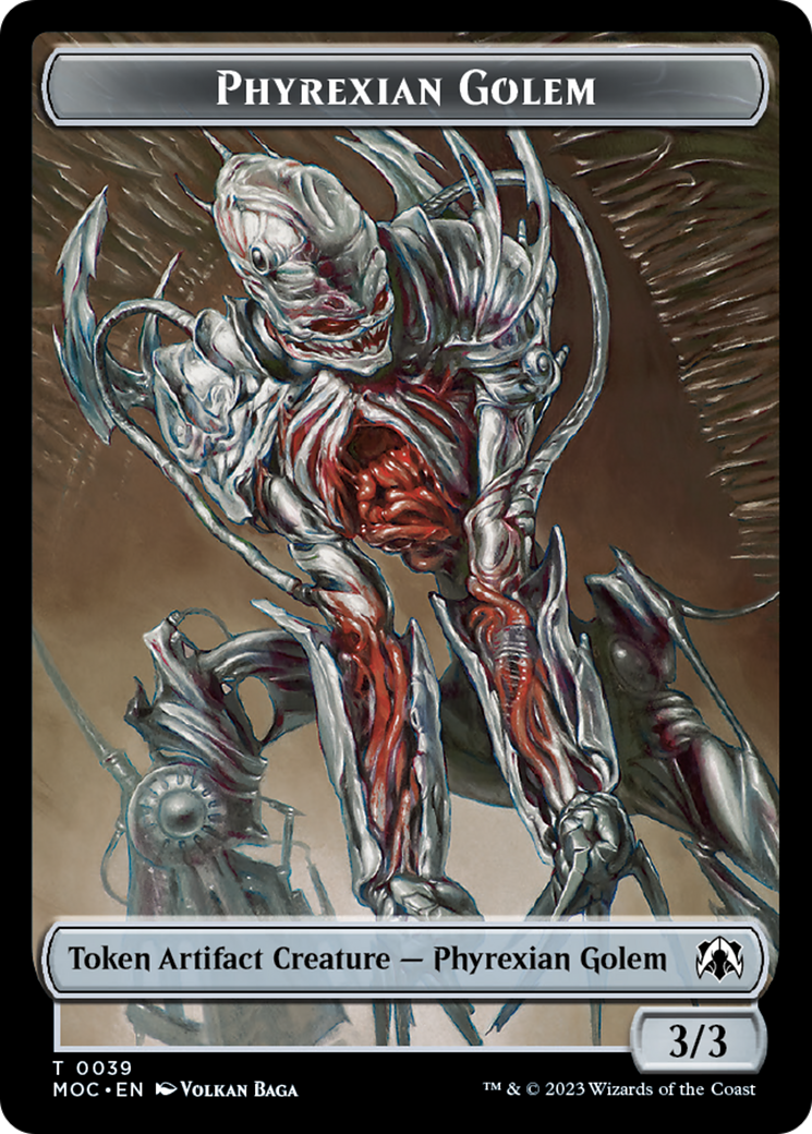 Phyrexian Golem // Phyrexian Horror Double-Sided Token [March of the Machine Commander Tokens] | Lots Moore NSW