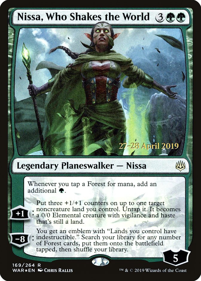 Nissa, Who Shakes the World  [War of the Spark Prerelease Promos] | Lots Moore NSW