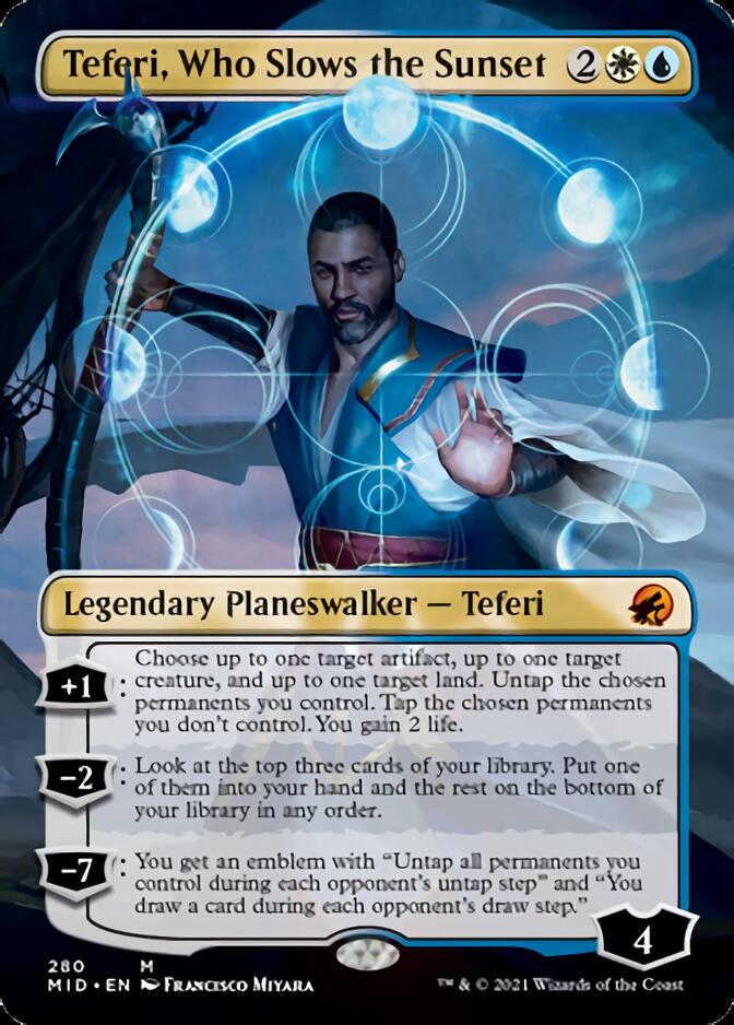 Teferi, Who Slows the Sunset (Borderless) [Innistrad: Midnight Hunt] | Lots Moore NSW