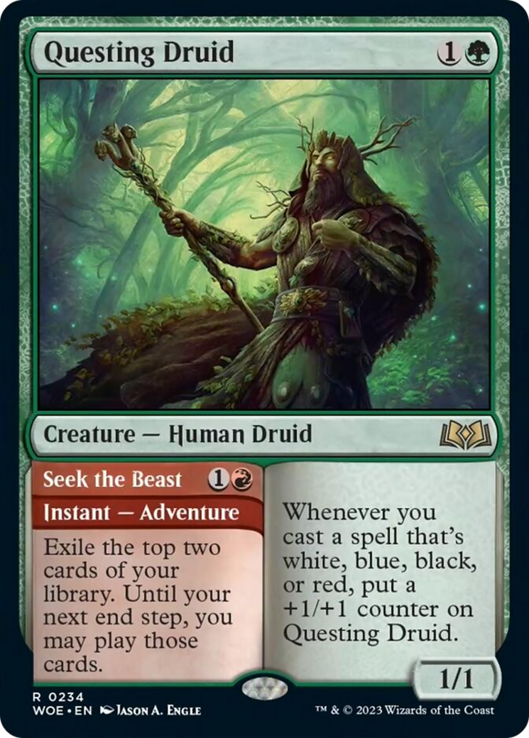 Questing Druid // Seek the Beast [Wilds of Eldraine] | Lots Moore NSW