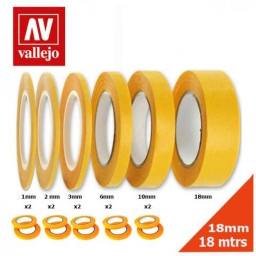 Vallejo Hobby Tools - Precision Masking Tape 2mmx18m - Twin Pack | Lots Moore NSW