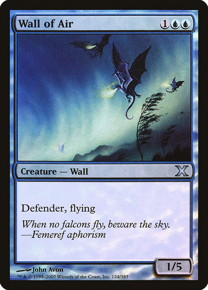 Wall of Air (Premium Foil) [Tenth Edition] | Lots Moore NSW